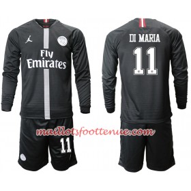 Maillot/Tenue Paris Saint-Germain DI MARIA 11 Jodan Noir Enfant Troisieme 2018/2019 Manche Longue